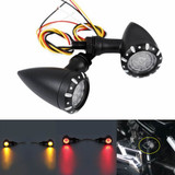Motorcycle Universal 3 in 1 LED Turn Signals w/Tail Light  Brake Blinker Turn Indicator Light Harley Chopper Bobber Cafe Racer Custom Cruisers