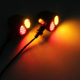 Harley Chopper Bobber Cafe Racer Chrome 3 in 1 LED Turn Signals w/ Brake Tail Light Blinkers Turn Indicator Lights