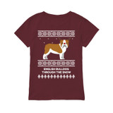 Bulldog Through The Snow - Premium Women's T-shirt