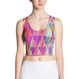 Zig-zag Abstract Peace Sublimation Cut & Sew Crop Top