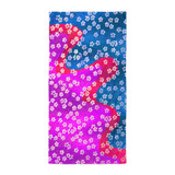 Little Flower at the Beach - Blue Fuschia Beach Towel