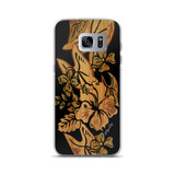 Vintage Hawaiian Print by R.Freeland Signed - Vine on Black Samsung Case