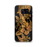 Vintage Hawaiian Print by R.Freeland Signed - Vine on Black Samsung Case