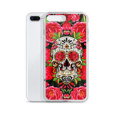 Sugar Skull- Red Vintage Cell Phone Case - Fits iPhone X and Other Sizes 5-X