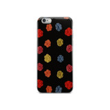 Flower Dots on Black Cell Phone Case - Fits iPhone X and Other Sizes 5-X
