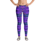 Feather Wind Spandex Bodycon Stretch Blue Leggings