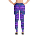 Feather Wind Spandex Bodycon Stretch Blue Leggings