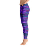 Feather Wind Spandex Bodycon Stretch Blue Leggings