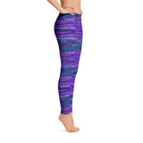 Feather Wind Spandex Bodycon Stretch Blue Leggings