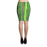 Pastel Stripe Green Stretch Bodycon Pencil Skirt