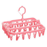 32 Clips Folding Socks Clothes Hanger Rack Clothespin Clothes Drying Rack Closet Wardrobe Organizer Blue/Green/Pink