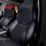 Car Pillows 3D Memory Foam Warm Car Neck Pillow PU Leather Car Seat Cushion Universal Lumbar Back Support Auto Accessories