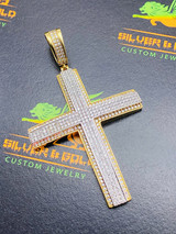10KT YELLOW GOLD 2.21ct DIAMOND CROSS PENDANT