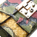 Luxury Multi-Color Reptile Snake Skin Pattern Chain Shoulder Cross-body Bag
