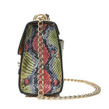 Luxury Multi-Color Reptile Snake Skin Pattern Chain Shoulder Cross-body Bag