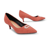 Rhinestone Embelished Detail Kitten Heel Pumps Court Shoes
