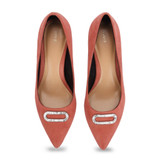 Rhinestone Embelished Detail Kitten Heel Pumps Court Shoes