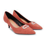 Rhinestone Embelished Detail Kitten Heel Pumps Court Shoes