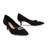 Rhinestone Embelished Detail Kitten Heel Pumps Court Shoes