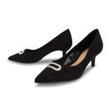 Rhinestone Embelished Detail Kitten Heel Pumps Court Shoes