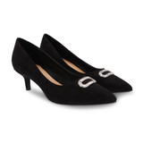 Rhinestone Embelished Detail Kitten Heel Pumps Court Shoes