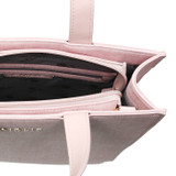 Fabric Tall Rectangular Shape Striped Strap Back Zip Tote Bag