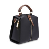 Vertical Middle Zip Top Handle Stripped Shoulder Strap Backpack