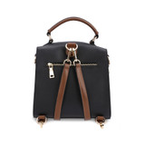 Vertical Middle Zip Top Handle Stripped Shoulder Strap Backpack
