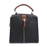 Vertical Middle Zip Top Handle Stripped Shoulder Strap Backpack