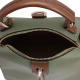 Vertical Middle Zip Top Handle Stripped Shoulder Strap Backpack