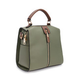 Vertical Middle Zip Top Handle Stripped Shoulder Strap Backpack
