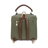 Vertical Middle Zip Top Handle Stripped Shoulder Strap Backpack