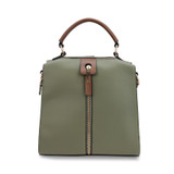Vertical Middle Zip Top Handle Stripped Shoulder Strap Backpack