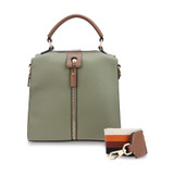 Vertical Middle Zip Top Handle Stripped Shoulder Strap Backpack