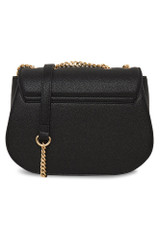 Gold Side Chain Detail Cross Body Shoulder Handbag Black/ Red