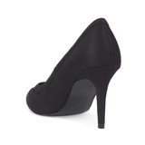 Suede Top Front Triangle Cut Out Detail High Heel Court Shoes