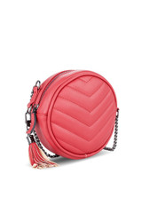 Tassel Crossbody Round Bag Red