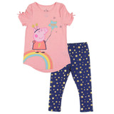 Peppa Pig Girls' 2PC Top and Capri Legging Set - Pink - Sizes 2T-4T and 4-6X