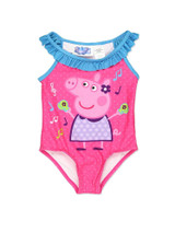 Peppa Pig Toddler Girls Swimwear Swimsuit, Pink, Sizes 2T-4T