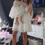Mommy and Me White eyelet lace summer Dress