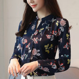 V-Neck Chiffon Blouses Slim Women Chiffon Blouse
