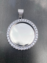 3D PICTURE PENDANT 1 ROW CZ-Diamonds high quality *Free Photo installation*