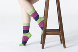 Womens 5-Pair Colorful Crew Socks - 6039
