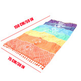 Mandala Blanket 7 Chakra Colored Tapestry Rainbow Stripes