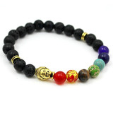 Handmade Natural Stone Bracelet  buddha and lava