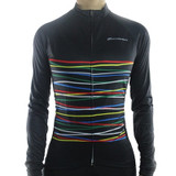 Womens Racmmer Stripes Long Sleeve Cycling Jersey