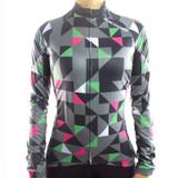 Womens Racmmer Triangles Long Sleeve Cycling Jersey