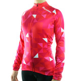 Womens Racmmer Triangles Thermal Fleece Long Sleeve Cycling Jersey