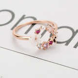 Rosely  Butterfly Flower Crystal Ring