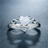 Elegant Heart Opal Ring